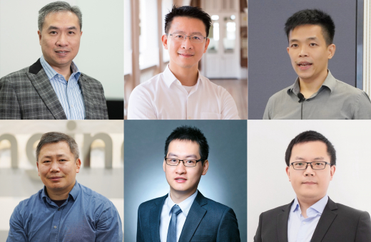 (Upper row from left) Professor Reynold C.K. Cheng, Professor Kaibin Huang,  Professor Zhiyi Huang; (Lower row from left) Professor Taku Komura, Professor Ping Luo and Professor Hengshuang Zhao 
